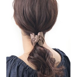 VINGTAINE H7802-BR- Hair Claw Grosgrain Center Ribbon Hair Clip, Stylish, Adult, Cute, Cute, Gift