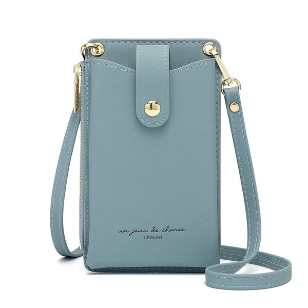 LEOLEO Women's Smartphone Pouch, Shoulder Bag, Cross-body Pouch, Shoulder Bag, Pochette Handbag, Popular, Cute, Lightweight, Wallet, blue