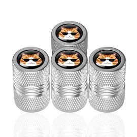 Cute Cat Paw Tire Valve Stems Cap, Tire Valve Cap Cover, Air Caps Part Car Accessories for Car Truck Motorcycle SUV Bike Car Decor with O Rubber Ring Dust-Proof Gift for Women Men, 4 Pack (Silver)