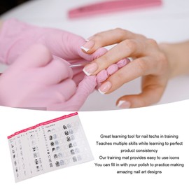Nail Training Mat, Nail Art Practice Sheet 12 Washable Modes for Nail Art Beginners