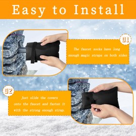 4 Pack Outdoor Faucet Covers for Winter Freeze Protection,5.5 x 7.9 Inch Reusable Waterproof Hose Bib Cover,Thickened Anti-Freeze Faucet Socks for Outdoor Garden,Black