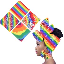 Fashion Rainbow Square Scarf Soft Scarves Bandana Headscarf Neck Hair Wrap Decor Multi-Colored Accessory for Women (4 PCS)
