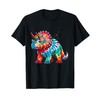 Tie Dye Color Triceratops Tie Dyed Dinosaur Prehistoric Dino T-Shirt