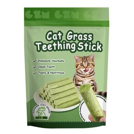 6Pcs Cat Grass Teething Sticks, Cat Grass for Indoor Cats, Cat Dental Chew Sticks Natural Cat Grass - Hairball Removal