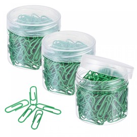 sourcing map Paper Clips Small Size 1.1 Inch Vinyl Coated to Prevent Tearing Pages with Box for Organize Office Home Green Count 600