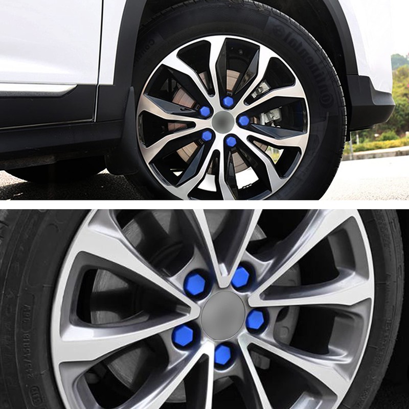 TOMALL 20pcs 19mm Silicone Wheel Lug Nut Covers Hub Screw