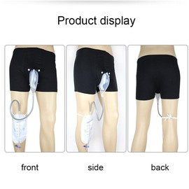 Wearable Urine Bag Male Urinal Bag Incontinence Pants for Men, Reusable Portable Male Collection Bags Urinal System with Collection Bag Portable Leak Proof Leg Pee for Elder (L)