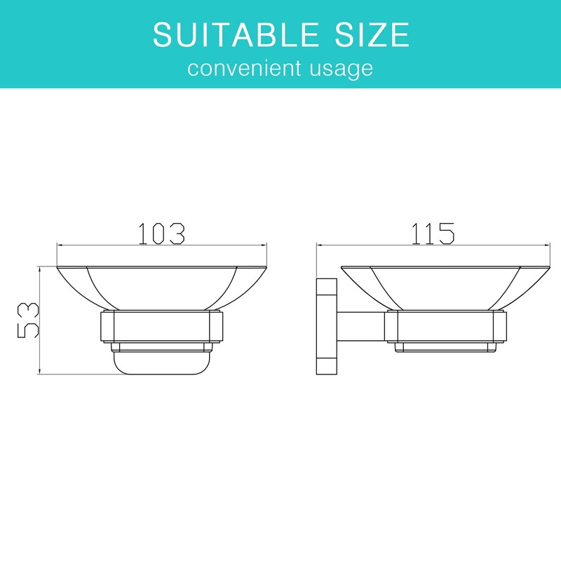 JASSFERRY Soap Dish Holder for Shower Black Wall Mounted Square