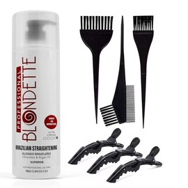 VALUE PACK Brazilian Keratin Hair Smoothing Treatment Blowout Straightening System - Strong 32 fl oz - Application Set (Chocolate & Argan Oil)