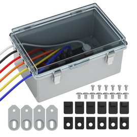 Joinfworld Waterproof Extension Cord Cover 11.4x7.5x5.5" Outdoor Electrical Box for Outside Weatherproof Clear Cover Enclosure for Power Strip Outlet Plug Cable
