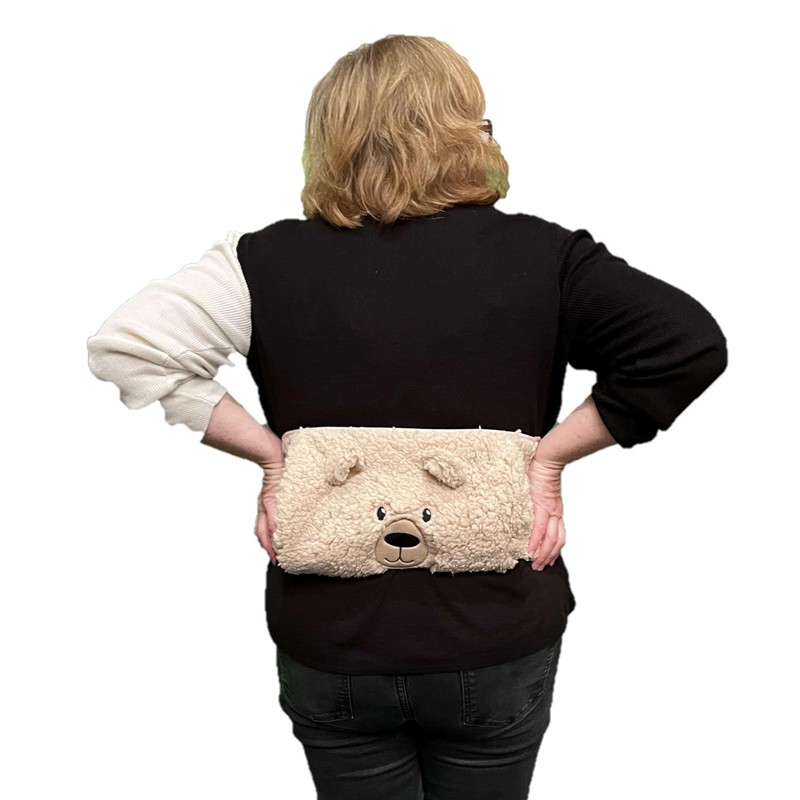 Fleece Waist Wrap Hot Water Bottle & Cover 1lt Brown