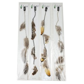 12 Long Feather Extension with Clip On Comb Assorted Feather Hair Clips (Feather 0004)