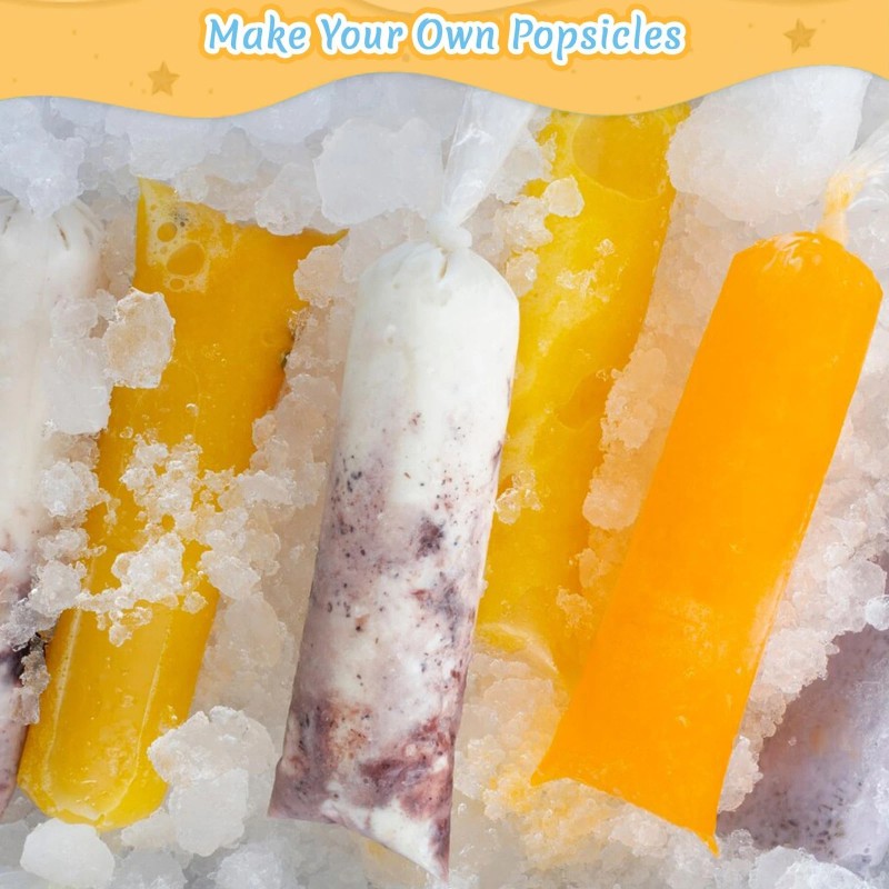 Maqihan 100 Ice Candy Plastic Bags - 4X12 Bolsas Para