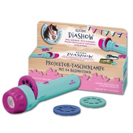 moses 38108 Small Slideshow Projector Torch for Children, with 24 Horse Motifs and Name Overview, 1 Torch, 3 Image Discs, 3 Button Cells