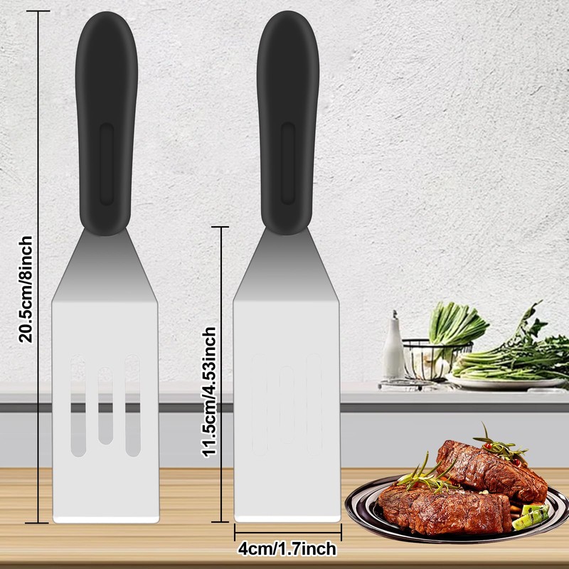 Small Spatula 2Pieces, Stainless Steel Spatula Set, Metal Spatulas for