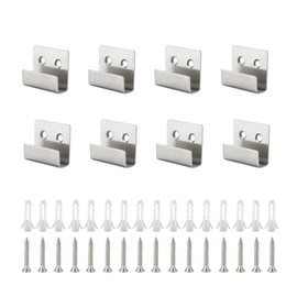 Tile Display Wall Hanger, 8 Pcs Stainless Steel Wall Mount Brackets Hook, Heavy Duty Tile Hanger for Mirrors, Picture Frame Ceramic Wall Display (Silver Inner Width 10mm/0.39")
