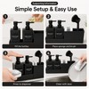 Kitchen Soap Dispenser Set for Sink Organization – 4-in-1 Black