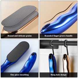 Cxqbsmy 2Pcs Veins Grain Foot File, Hard Skin Remover Nano-Glass Foot File, Summer Foot Beauty, Remove Dead Skin Foot Scrubber, Pedicure Tool for Smooth Feet, Practical Foot Care Tools (Blue&Gold)