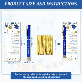 Spakon 50 Set Class of 2025 Graduation Gifts Bulk Gel Ink Pen with Greeting Cards End of the Year Gifts Graduation Party Supplies for Students Yearbook Signature from Teacher(Blue)