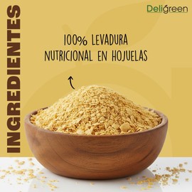 Deligreen Levadura Nutricional A GRANEL Natural Sabor Queso Vegano Sin Gluten Fuente de Vitaminas y Proteína Vegetal Ideal Para Cocina Saludable (900 gramos)
