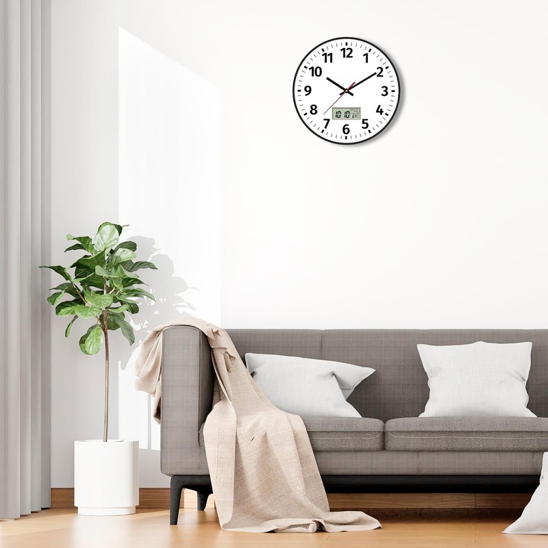 Foxtop Digital Wall Clock with Time, Day of Week and
