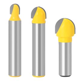 WSOOX 8 mm Shank Round Nose Cove Core Box Milling Cutter Carbide Router Bit Hollow Groove Cutter Ball Cutter Woodworking Cutter (1/4 inch, 3/8 inch, 1/2 inch)