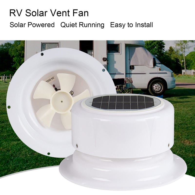 Solar Powered Vent Fan with Mounting Screws Ceiling Exhaust Ventilation