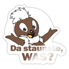Spreadshirt Sandmännchen Pitti Da Staunste Was Sticker 10 x 10 cm Glossy White