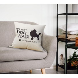 Mancheng-zi Poodle Pillow Covers 18x18, Gifts for Poodle Lovers, Reserved for The Dog Pillow