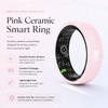 Sqrutri Pink Ceramic Smart Ring for Women, Health & Sleep