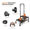 Step Stool with Handle, Non Slip Platform and Adjustable Handrail,