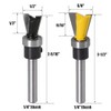 Bestgle 2pcs 1/4" Shank Dovetail Router Bit 1/2" & 5/8"