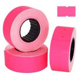 SKIR'CO (4 Rolls) Price Gun Labels 21x12mm Pink Color Price Marker Labels 4000 Price Stickers Price Marking Tags
