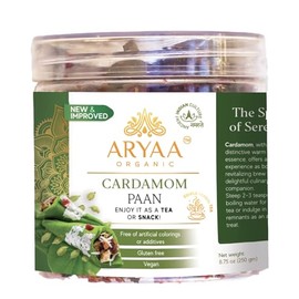 Aryaa Organic Cardamom Paan | 8.75oz (250g) | Ayurvedic Digestive, Mouth Freshener & Herbal Tea | Shredded l Vegan, Gluten-Free, Non-GMO