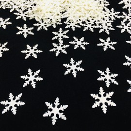 Amrzsallez Snowflake Confetti - White PVC Snowflakes, Perfect for Christmas XMAS, New Year, and Winter Party Decorations