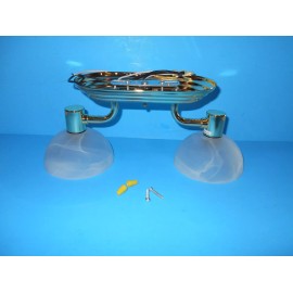 ITC *12 VOLT RV DUAL CEILING LIGHT POLISH BRASS FROSTED COVERS ITC 39050 FREE SHIP