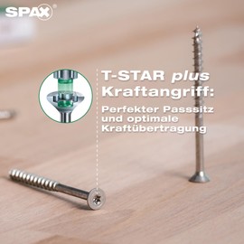 SPAX Wirox 8000000288289 Universal Screw, 5.0 x 90 mm, Pack of 90, Partially Threaded, Countersunk Head, T-Star Plus T20, 4CUT, Wirox