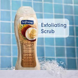 Softsoap Body Wash, Coconut Butter Scrub , Exfoliating Body Wash, 20 Ounce, 4 Pack
