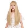 Edivd Girls Gold Blonde Wig Long Blonde Wig with Air