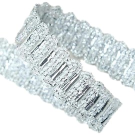 moonfarm Handicraft Blade Ribbon, Gold, Silver, 0.8 inches (2 cm), Glitter, Gift, Wrapping, Decoration, DIY (Silver 1)