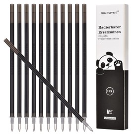 QIURUYUE Refills, Compatible with Legami, 0.7 mm Erasable Rollerball Pen, Height 13 cm, Medium Strength - Gel Rollerball Refill (Black)