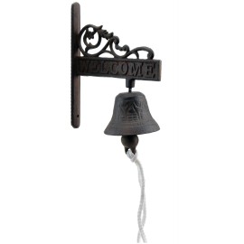 Flag Emotes Rustic Cast Iron Welcome Bell Vintage Wall Mount Doorbell Farmhouse Decor