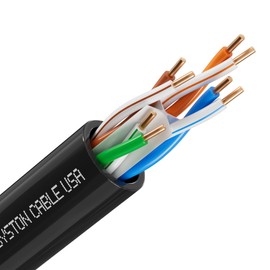 Cat 6E Ethernet Network Cable - 500 FT, 600MHz 23AWG Solid Bare Copper Wire Outdoor/Indoor, Bulk No Ends 10 Ft to 1000 Ft Available, Heat Resistant Riser Rated - CMR