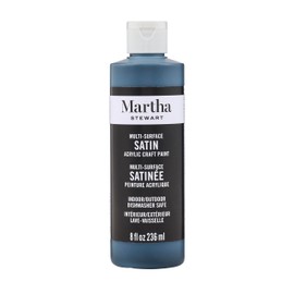 Plaid, Beetle Black, Martha Stewart, 8 fl oz Premium Satin Finish Paint, Perfect for Easy to Apply DIY Arts and Crafts, 68684