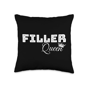 Filler Queen For Nurse Injectors & Med Spas Queen Dermal Lip Filler Nurse Injector Throw Pillow, 16x16, Multicolor