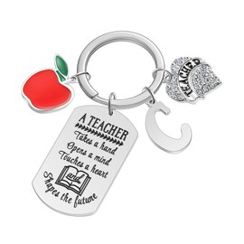Teacher Gifts for Women, Teacher Keychain Teacher Gifts Teacher Appreciation Gifts for Women, Silver, Medium