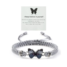 Always Believe in Yourself Butterfly Bracelet--Adjustable String Butterfly Bracelets,Adjustable Hand Woven Bracelets, adjustable, no gemstone