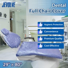 125PCs Full Dental Chair Covers 29" x 80" by JEVOLVE | Clear Dental Chair Covers Sleeve for Covering Chair | Waterproof Plastic Cover Sleeves to Cover Back and Headrest