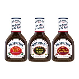 Sweet Baby Ray's Variety BBQ Sauce Set - Honey, Hickory, and Sweet 'n Spicy - 18 Oz Bottles, Pack of 3 for Flavorful Grilling and Culinary Adventures Galore (Variety Pack)