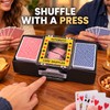 Automatic 2-Deck Card Shuffler, Battery Operated Electric Playing Card Shuffle